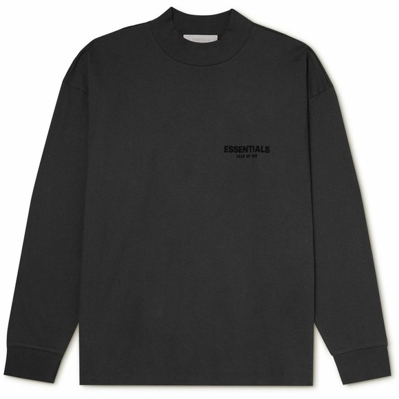 Like New Men’s Small Fear Of God Essentials Oversized Long-sleeve T-Shirt Black - Picture 1 of 15